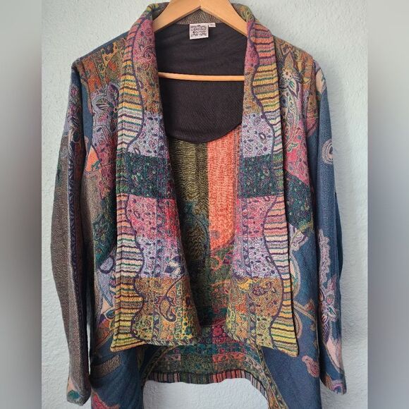 Parsley and Sage multicolor bohemian cardigan side pockets - Picture 4 of 9